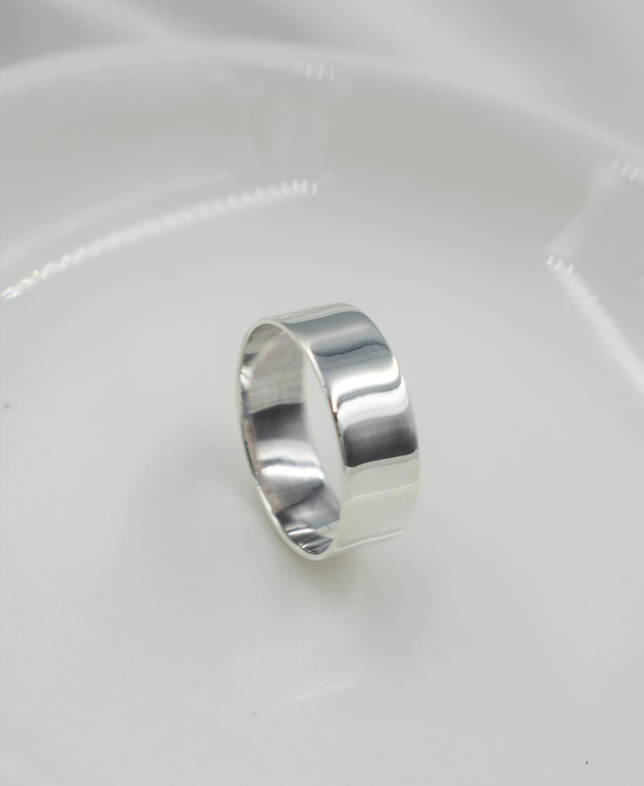 Sterling Silver 7mm Flat Wedding Band