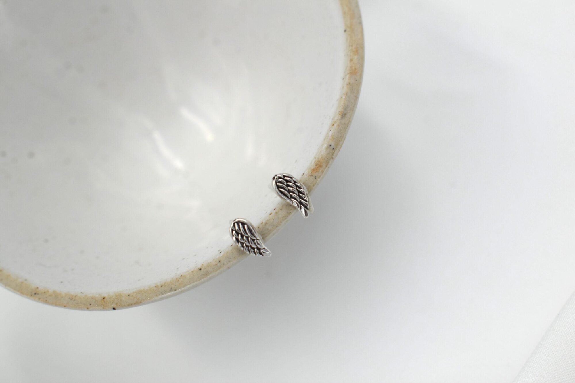 Sterling Silver Angel Wing Studs