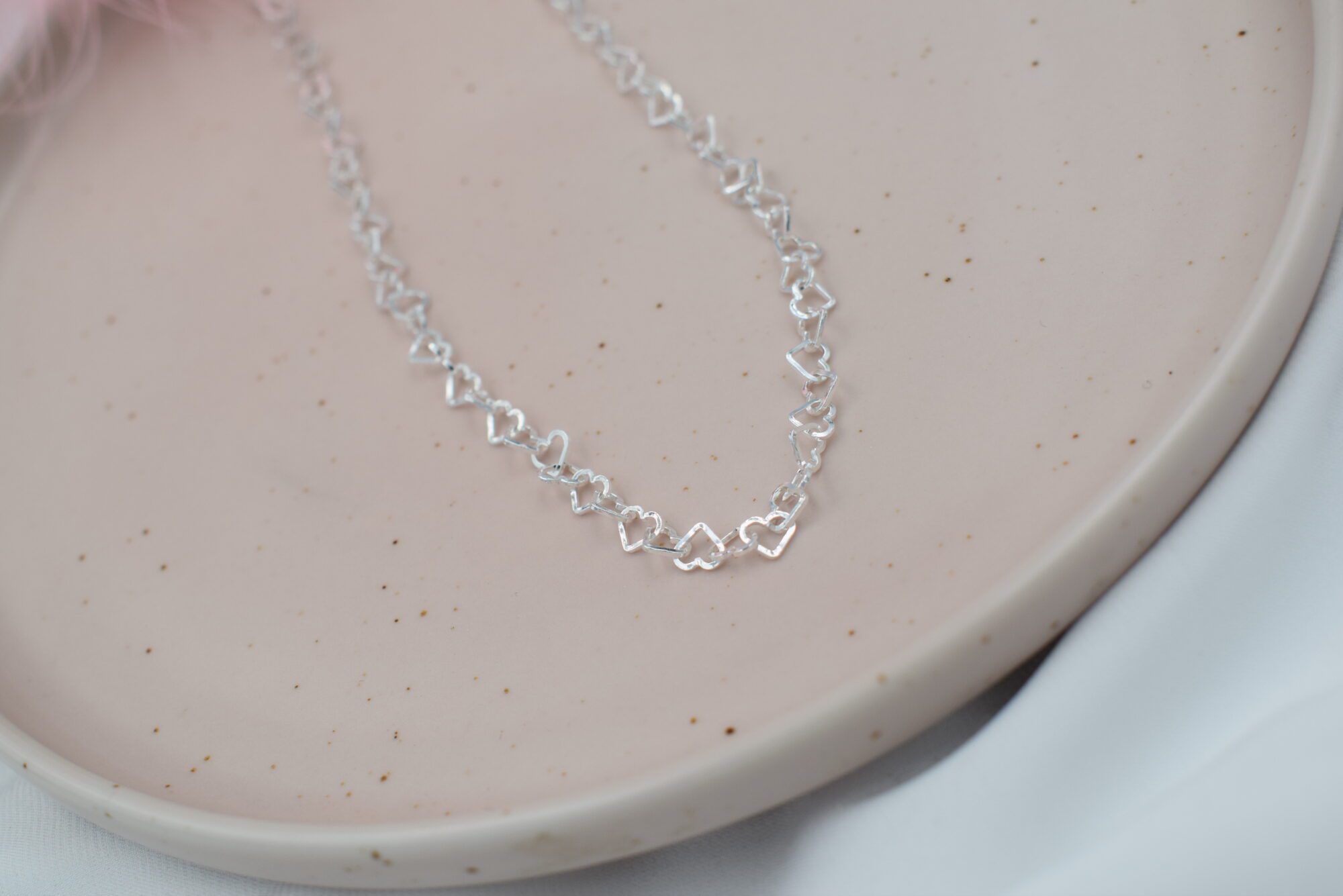 Sterling Silver Heart Link Necklace