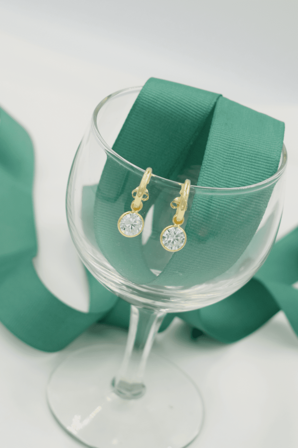 Sterling Silver ‘Gold’ Plated CZ Pretty Women Studs